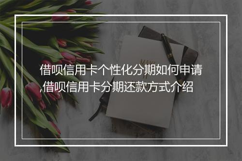 借呗信用卡个性化分期如何申请,借呗信用卡分期还款方式介绍