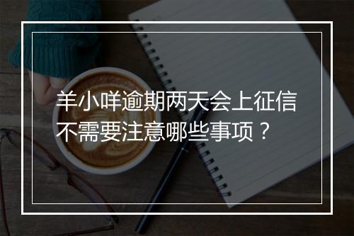 羊小咩逾期两天会上征信不需要注意哪些事项？