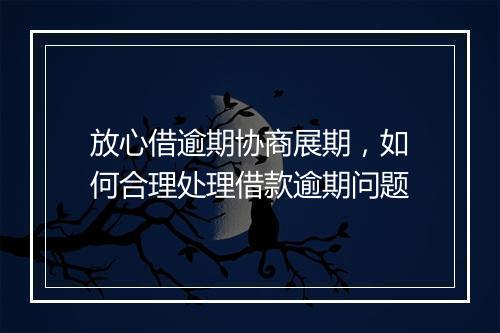 放心借逾期协商展期，如何合理处理借款逾期问题