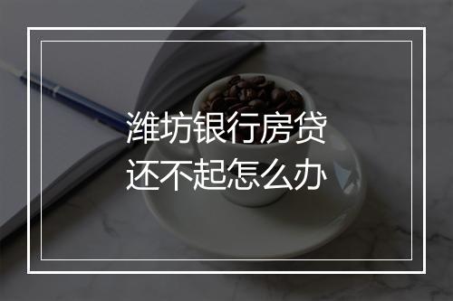 潍坊银行房贷还不起怎么办