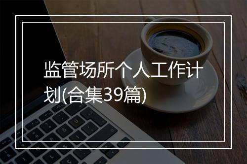 监管场所个人工作计划(合集39篇)