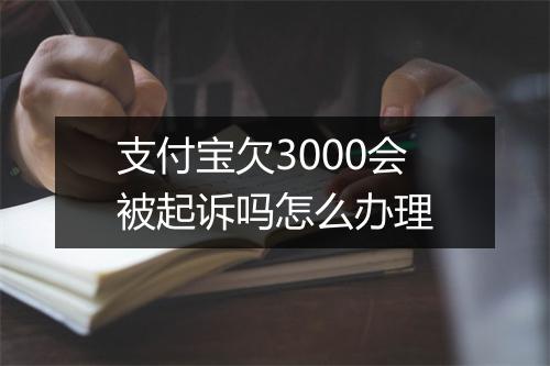 支付宝欠3000会被起诉吗怎么办理