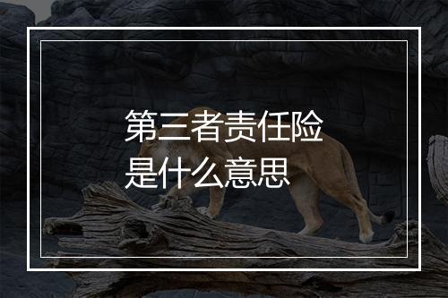 第三者责任险是什么意思