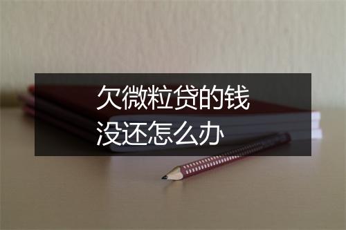 欠微粒贷的钱没还怎么办