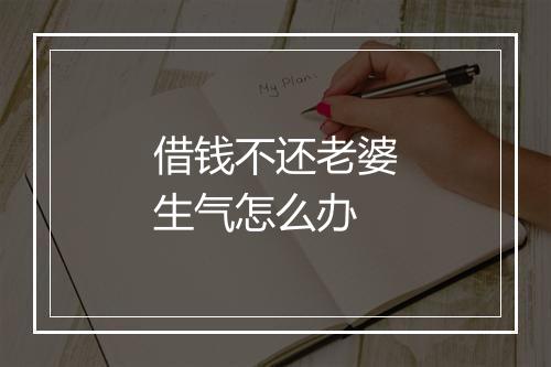 借钱不还老婆生气怎么办