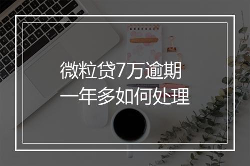 微粒贷7万逾期一年多如何处理