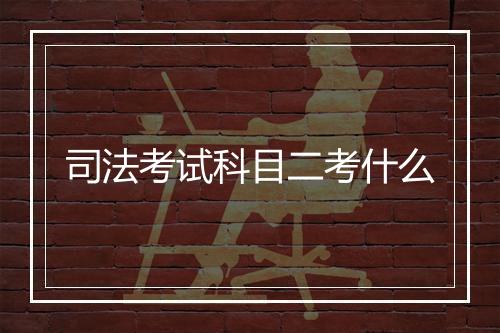 司法考试科目二考什么
