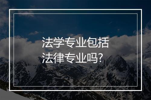 法学专业包括法律专业吗?