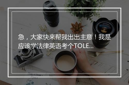 急，大家快来帮我出出主意！我是应该学法律英语考个TOLES还是应该考CFA呢？