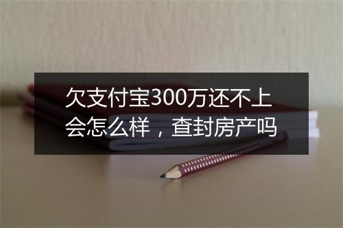 欠支付宝300万还不上会怎么样，查封房产吗