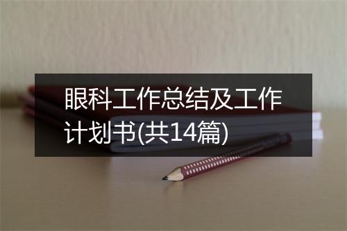 眼科工作总结及工作计划书(共14篇)