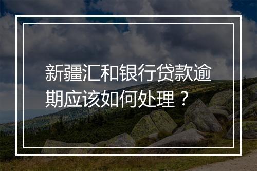 新疆汇和银行贷款逾期应该如何处理？