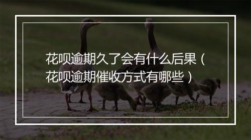 花呗逾期久了会有什么后果（花呗逾期催收方式有哪些）