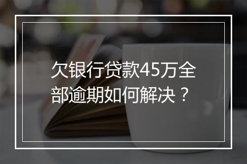 欠银行贷款45万全部逾期如何解决？