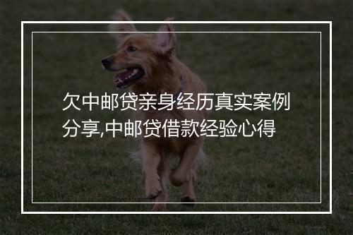 欠中邮贷亲身经历真实案例分享,中邮贷借款经验心得