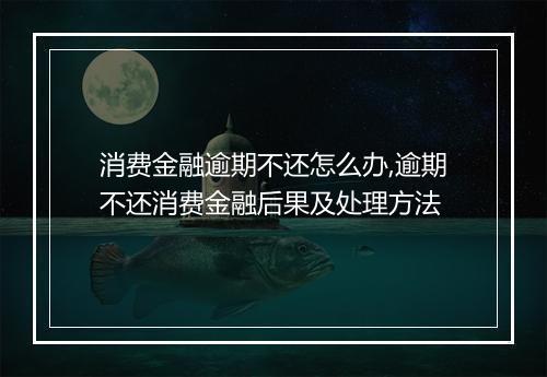 消费金融逾期不还怎么办,逾期不还消费金融后果及处理方法