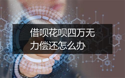 借呗花呗四万无力偿还怎么办