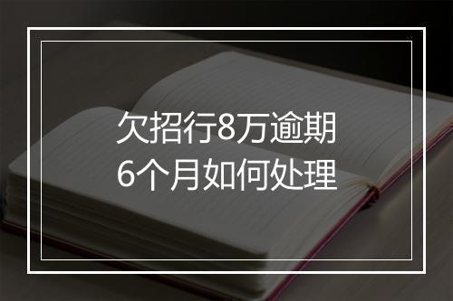 欠招行8万逾期6个月如何处理
