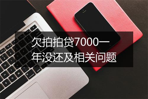 欠拍拍贷7000一年没还及相关问题