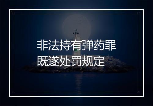 非法持有弹药罪既遂处罚规定
