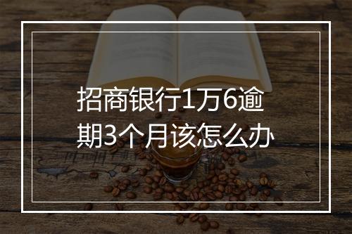 招商银行1万6逾期3个月该怎么办