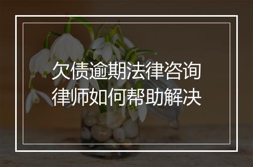欠债逾期法律咨询律师如何帮助解决