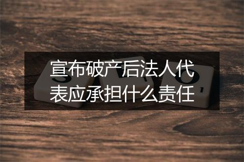 宣布破产后法人代表应承担什么责任