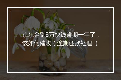 京东金融3万块钱逾期一年了，该如何催收（逾期还款处理 ）