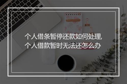 个人借条暂停还款如何处理,个人借款暂时无法还怎么办