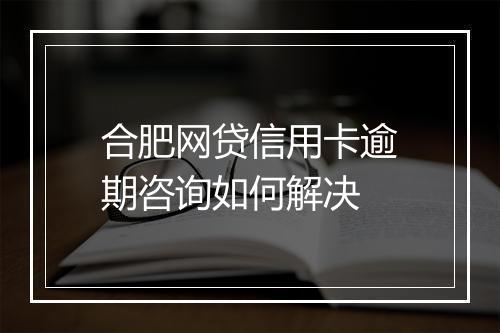 合肥网贷信用卡逾期咨询如何解决