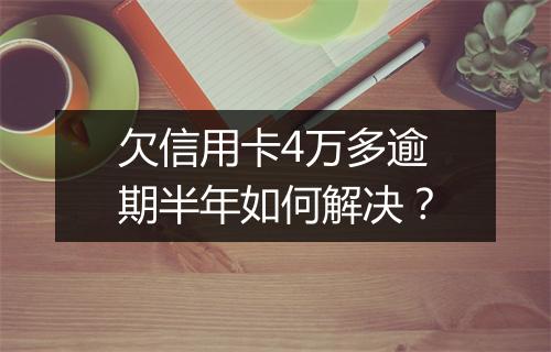 欠信用卡4万多逾期半年如何解决？