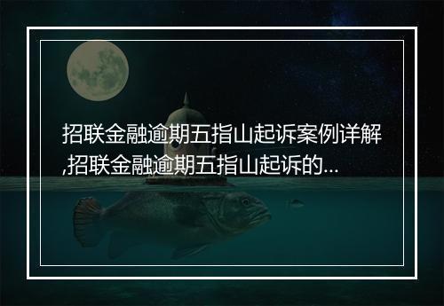 招联金融逾期五指山起诉案例详解,招联金融逾期五指山起诉的后果