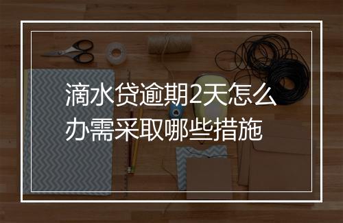 滴水贷逾期2天怎么办需采取哪些措施