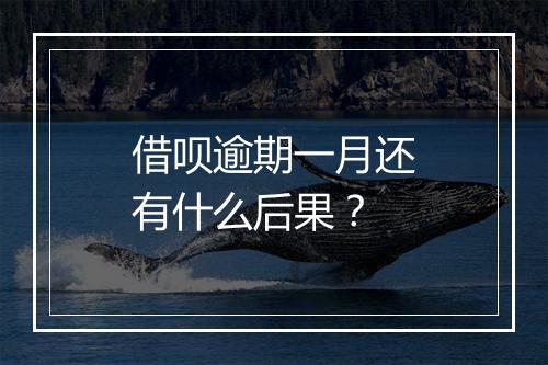借呗逾期一月还有什么后果？