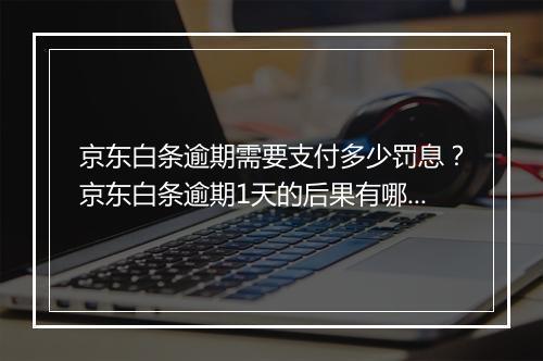 京东白条逾期需要支付多少罚息？京东白条逾期1天的后果有哪些？