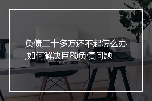 负债二十多万还不起怎么办,如何解决巨额负债问题