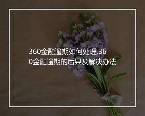 360金融逾期如何处理,360金融逾期的后果及解决办法