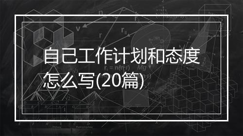 自己工作计划和态度怎么写(20篇)