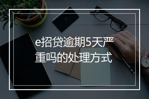 e招贷逾期5天严重吗的处理方式