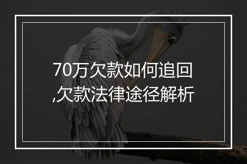 70万欠款如何追回,欠款法律途径解析