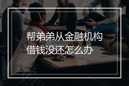 帮弟弟从金融机构借钱没还怎么办