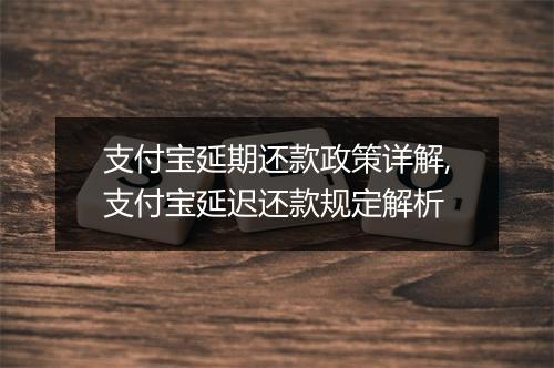 支付宝延期还款政策详解,支付宝延迟还款规定解析