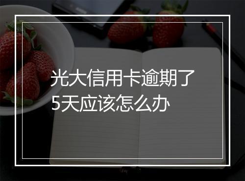 光大信用卡逾期了5天应该怎么办