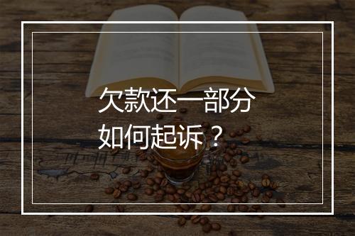 欠款还一部分如何起诉？