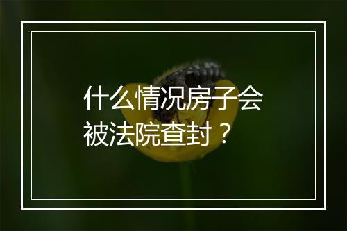 什么情况房子会被法院查封？