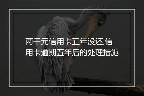 两千元信用卡五年没还,信用卡逾期五年后的处理措施