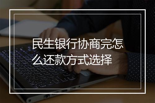民生银行协商完怎么还款方式选择