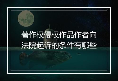著作权侵权作品作者向法院起诉的条件有哪些