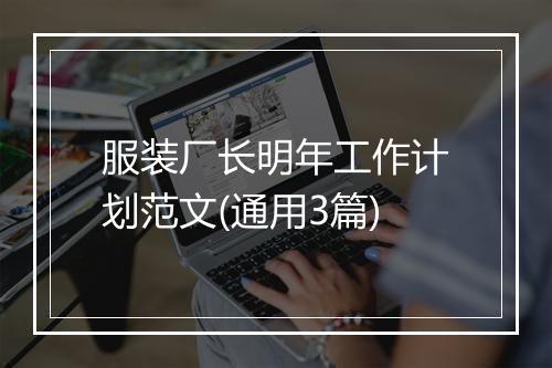服装厂长明年工作计划范文(通用3篇)