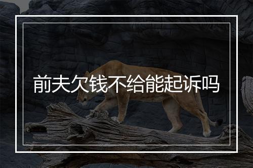 前夫欠钱不给能起诉吗